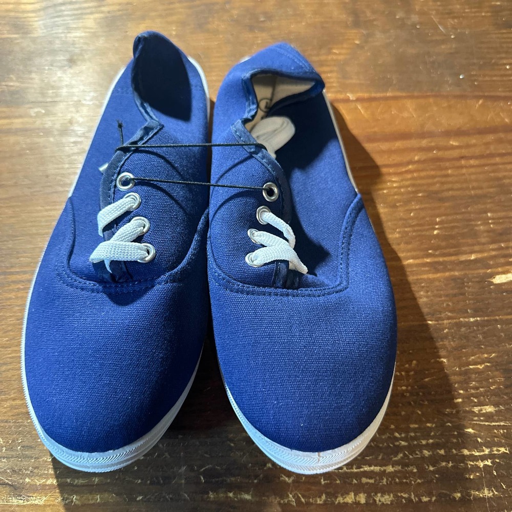 Womens Classic Plimsoll Sneaker Lace Up Fashion Canvas Shoes Size 7